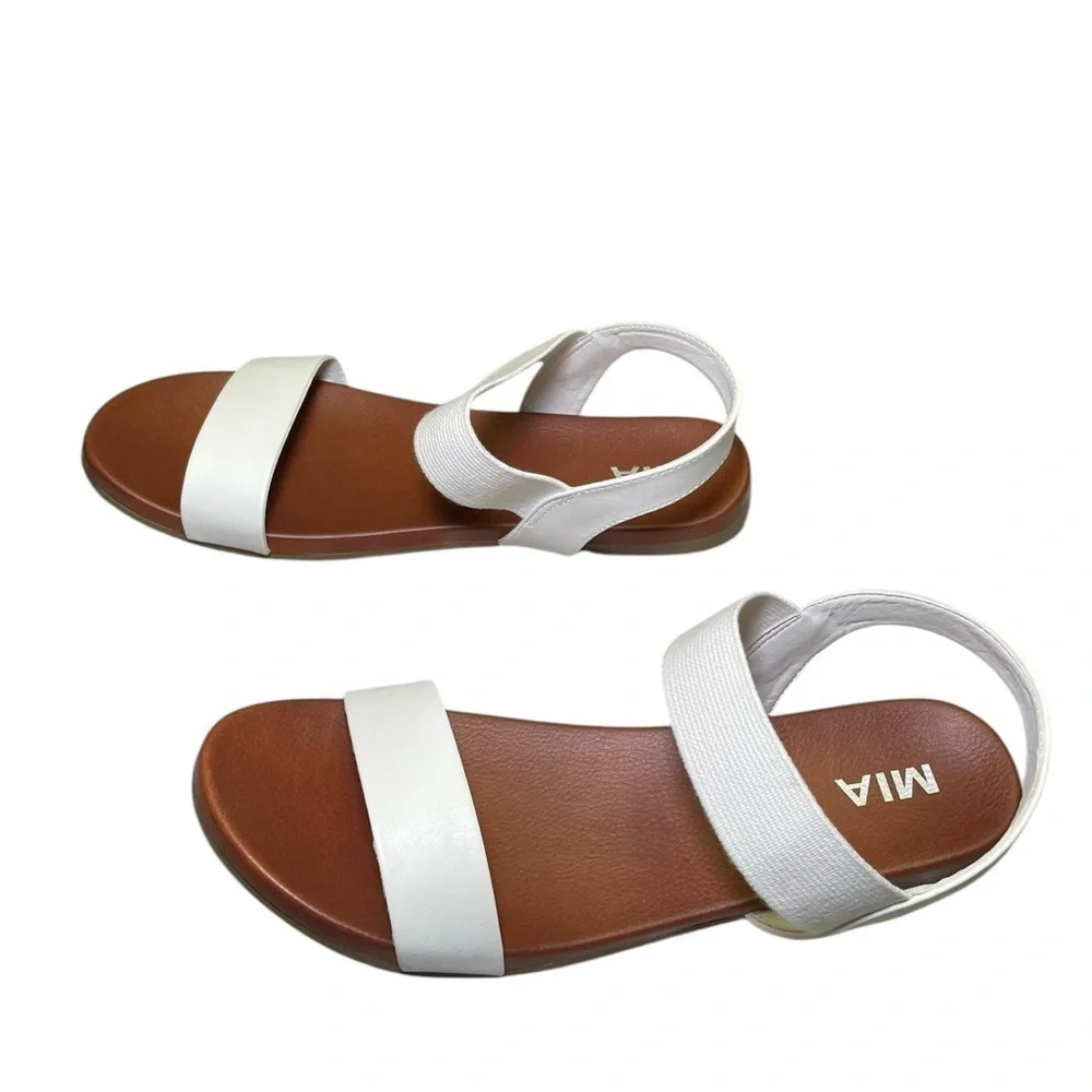 MIA Cindi White Elastic Strap Sandals Women’s Size 9.5 New in Box